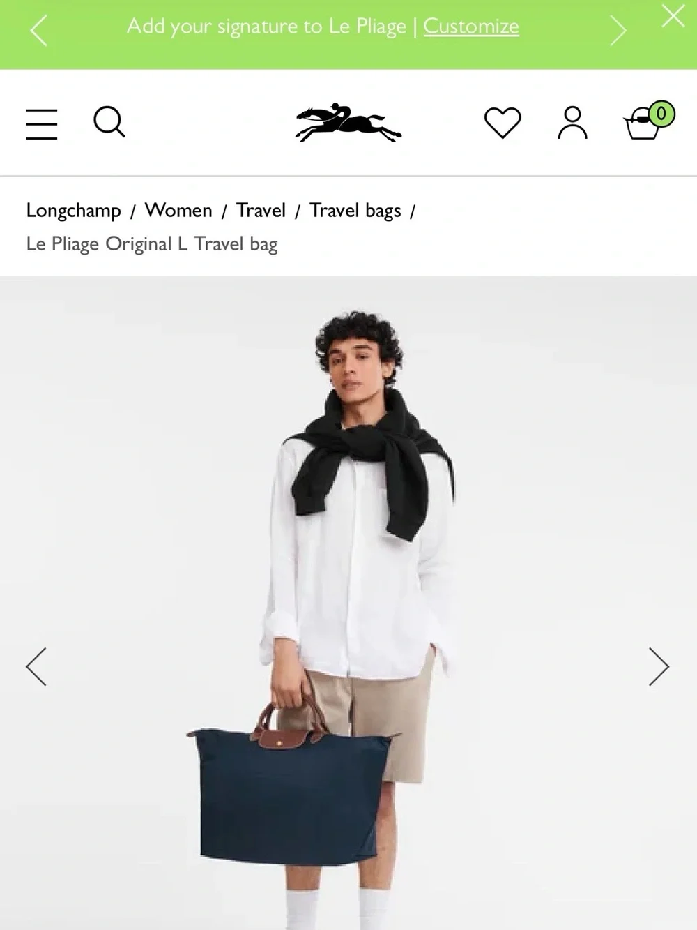 Longchamp Le Pliage “type L” large travel bag in navy blue - Picture 11 of 13